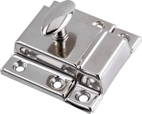 large stamped steel cabinet latch with plated finish|Large Stamped Nickel Plated Cabinet Door Latch .